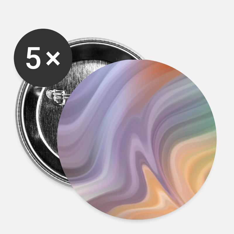 Dégradé coloré 6 - Lot de 5 petits badges (25 mm) - blanc