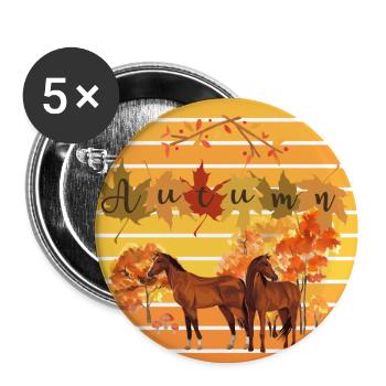 Autumn and the horses - Autumn - Buttons small 1''/25 mm (5-pack) - white - Front