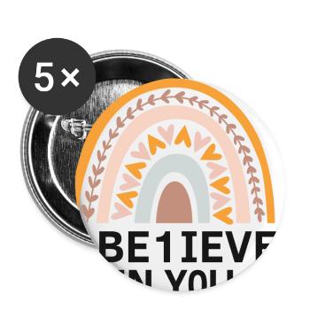 Dyslexia Intervention for Dyslexia Therapy - Buttons small 1''/25 mm (5-pack) - white - Front