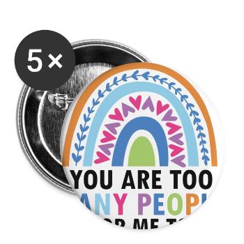 Dyslexia Therapy for Dyslexia Month - Buttons small 1''/25 mm (5-pack) - white - Front