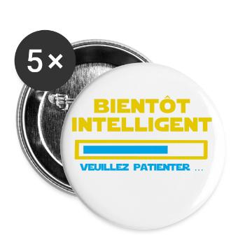 Soon smart, please wait... - Buttons small 1''/25 mm (5-pack) - white - Front