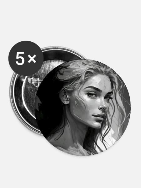 Vanessa - Buttons klein 25 mm (5er Pack) - Weiß