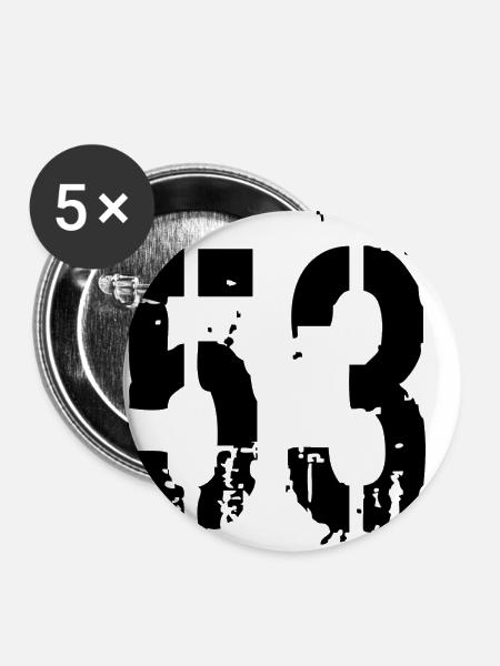 Nummer 53 - Buttons klein 25 mm (5er Pack) - Weiß