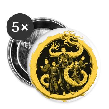 Die Vereinigung des Drachen - Buttons klein 25 mm (5er Pack) - Weiß - Vorne