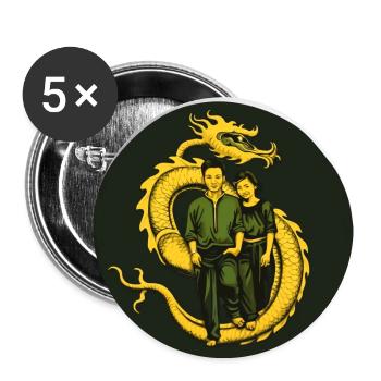 La promenade du dragon - Lot de 5 petits badges (25 mm) - blanc - Devant