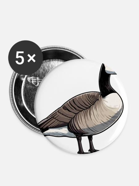 Kanadische Gans Bild - Buttons klein 25 mm (5er Pack) - Weiß