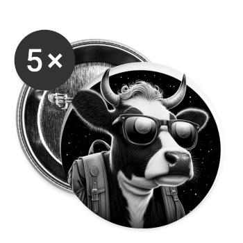Hiking Cow 1 - Buttons klein 25 mm (5er Pack) - Weiß - Vorne