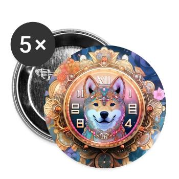 Der zeitliche Beobachter - Buttons klein 25 mm (5er Pack) - Weiß - Vorne