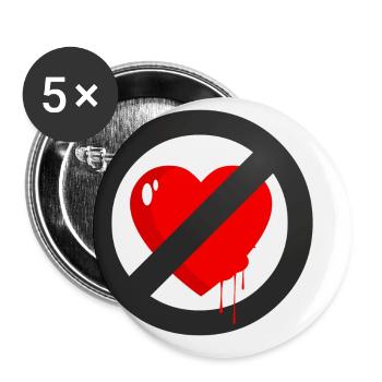 LOVE DOES NOT EXIST - Buttons small 1''/25 mm (5-pack) - white - Front