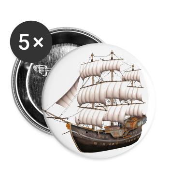 Envoyer - Lot de 5 petits badges (25 mm) - blanc - Devant