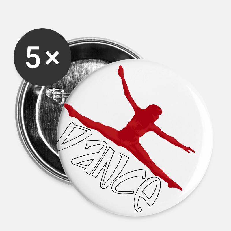 Dance - Buttons small 1''/25 mm (5-pack) - white