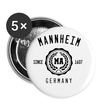 Mannheim - Buttons klein 25 mm (5er Pack) - Weiß - Vorne