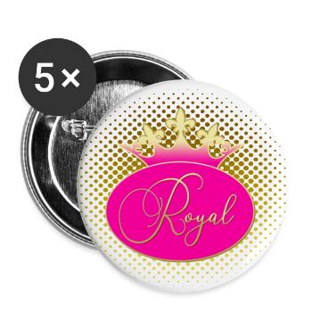 ROYAL Krone Gold Pink - Buttons klein 25 mm (5er Pack) - Weiß - Vorne