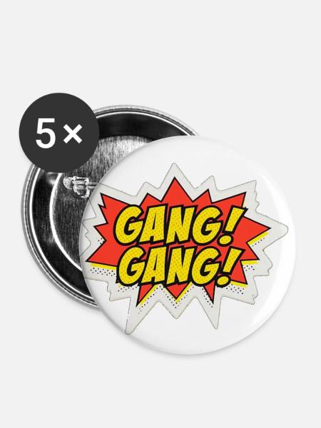 Bande Bande - Buttons klein 25 mm (5er Pack) - Weiß