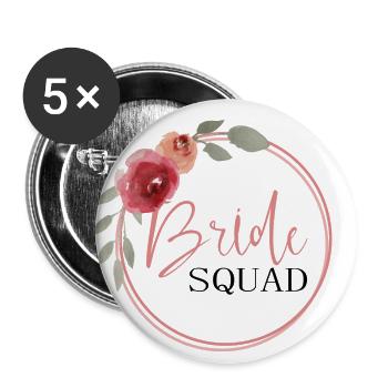 Escouade de mariées - Lot de 5 petits badges (25 mm) - blanc - Devant