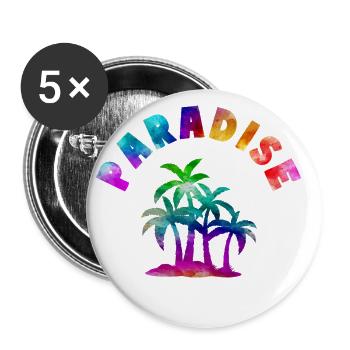 Tropical Paradise Motto - Buttons klein 25 mm (5er Pack) - Weiß - Vorne