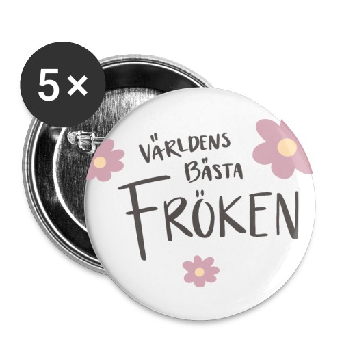 Världens bästa Fröken Blommor - Små knappar 25 mm (5-pack)