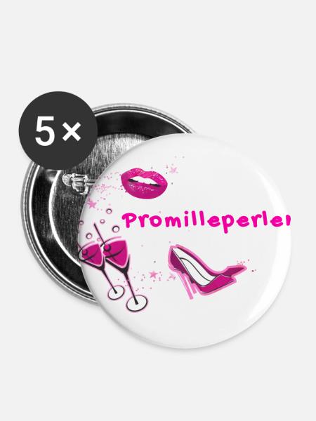 Malle, Urlaub, Getränk, Sterne,Promille - Buttons klein 25 mm (5er Pack) - Weiß
