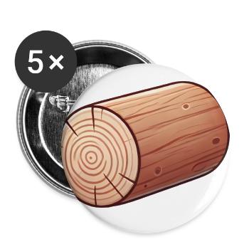 Rustikale Holzblock-Illustration - Buttons klein 25 mm (5er Pack) - Weiß - Vorne