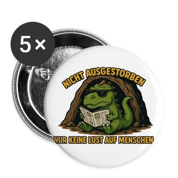 Sarkastischer Dinosaurier - Buttons klein 25 mm (5er Pack) - Weiß - Vorne