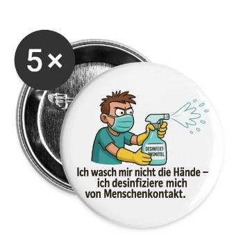 Disinfection hero - Buttons small 1''/25 mm (5-pack) - white - Front