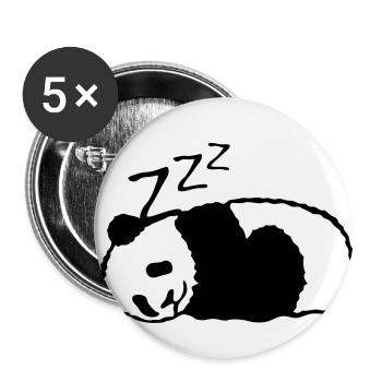 panda sleeps nap sleeping - Buttons small 1''/25 mm (5-pack) - white - Front