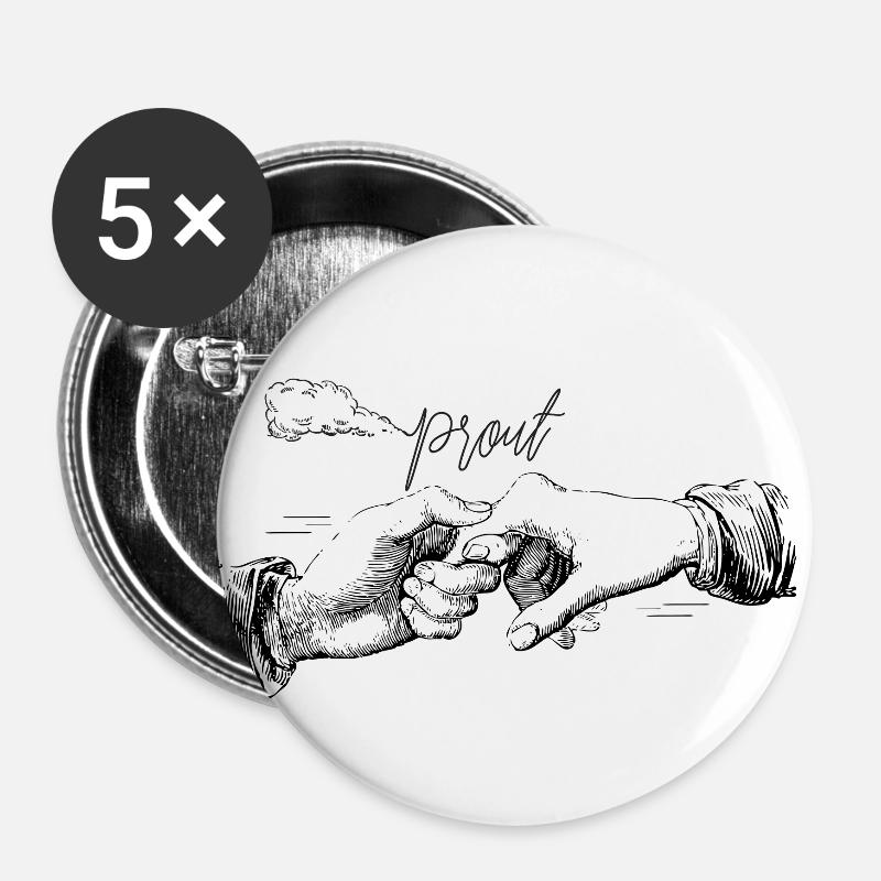 Prout - Buttons klein 25 mm (5er Pack) - Weiß