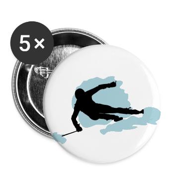 skier - Buttons small 1''/25 mm (5-pack) - white - Front