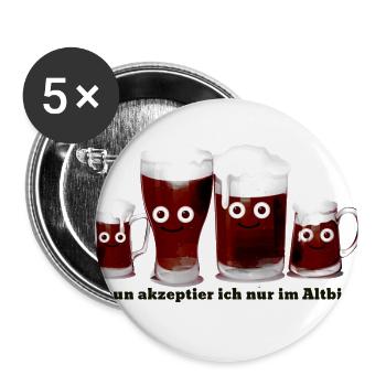Altbier, Braun Je n’accepte qu’en altbier - Lot de 5 petits badges (25 mm) - blanc - Devant