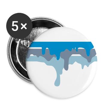 100% Graffiti Color DRIPS - Buttons klein 25 mm (5er Pack) - Weiß - Vorne