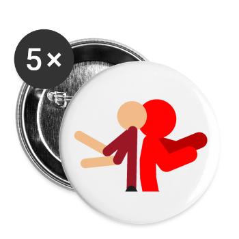 Charlie and Bit - Buttons small 1''/25 mm (5-pack) - white - Front