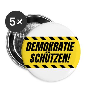 Demokratie schützen! - Buttons klein 25 mm (5er Pack) - Weiß - Vorne