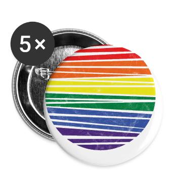 LGBT Symbol Gift Tolerance Human Rights Party - Buttons small 1''/25 mm (5-pack) - white - Front