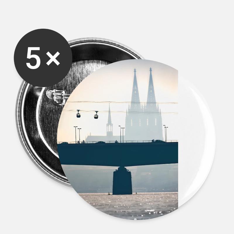Kölle, ming Jeföhl 010 - Buttons small 1''/25 mm (5-pack) - white
