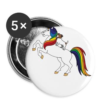 Jack Russell - Buttons klein 25 mm (5er Pack) - Weiß - Vorne