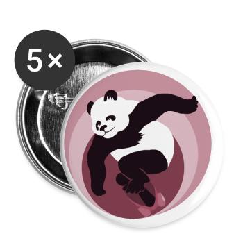 fabulous skate panda - Buttons small 1''/25 mm (5-pack) - white - Front