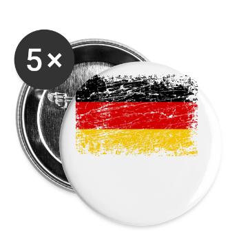 Germany german flag used-look flag - Buttons small 1''/25 mm (5-pack) - white - Front