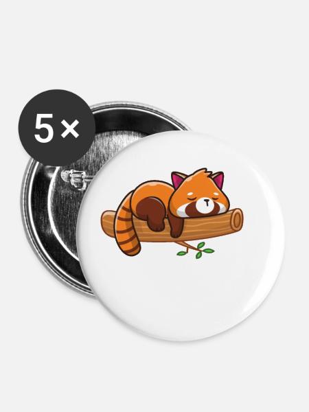 Kleiner Panda - Buttons klein 25 mm (5er Pack) - Weiß