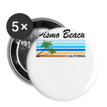 Plage de Pismo Beach California USA - Lot de 5 petits badges (25 mm) - blanc - Devant