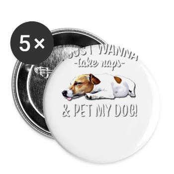 Jack Russell - Buttons klein 25 mm (5er Pack) - Weiß - Vorne