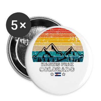 Hagues Peak Colorado - Buttons klein 25 mm (5er Pack) - Weiß - Vorne