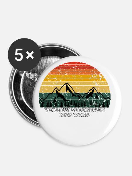 Yellow Mountain Montana - Buttons klein 25 mm (5er Pack) - Weiß