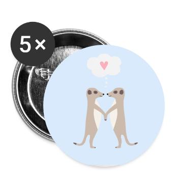 meerkats in love - merkaats in love - Buttons small 1''/25 mm (5-pack) - white - Front