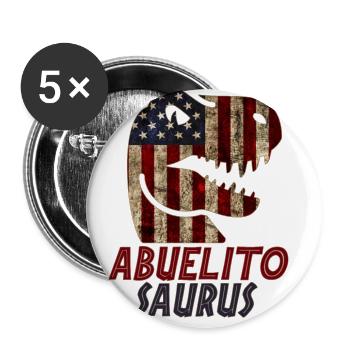 Patriotic Abuelito Dinosaur - Buttons small 1''/25 mm (5-pack) - white - Front