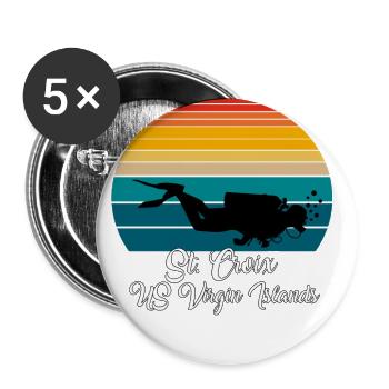 St. Croix US Virgin Islands Diving - Buttons small 1''/25 mm (5-pack) - white - Front