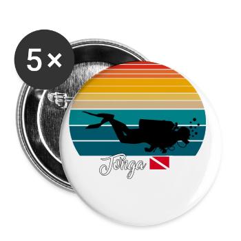 Poison de plongée sous-marine aux Tonga - Lot de 5 petits badges (25 mm) - blanc - Devant