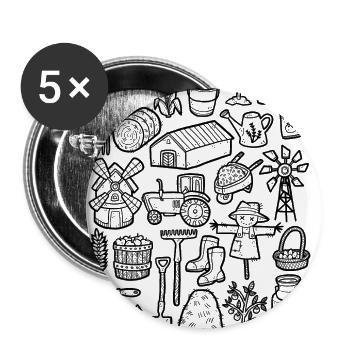 Farm - Buttons small 1''/25 mm (5-pack) - white - Front