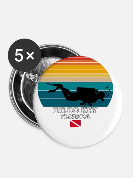 Dildo Key US Island Diving - Buttons klein 25 mm (5er Pack) - Weiß