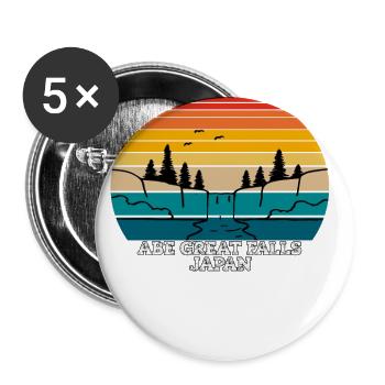 Abe Great Falls Japon - Lot de 5 petits badges (25 mm) - blanc - Devant