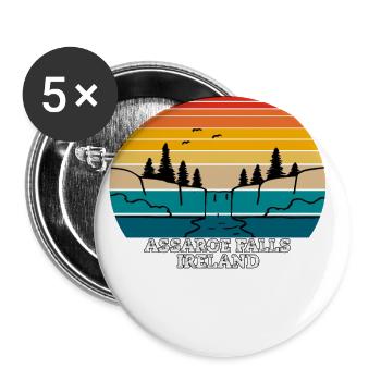 Assaroe Falls Ireland - Buttons klein 25 mm (5er Pack) - Weiß - Vorne